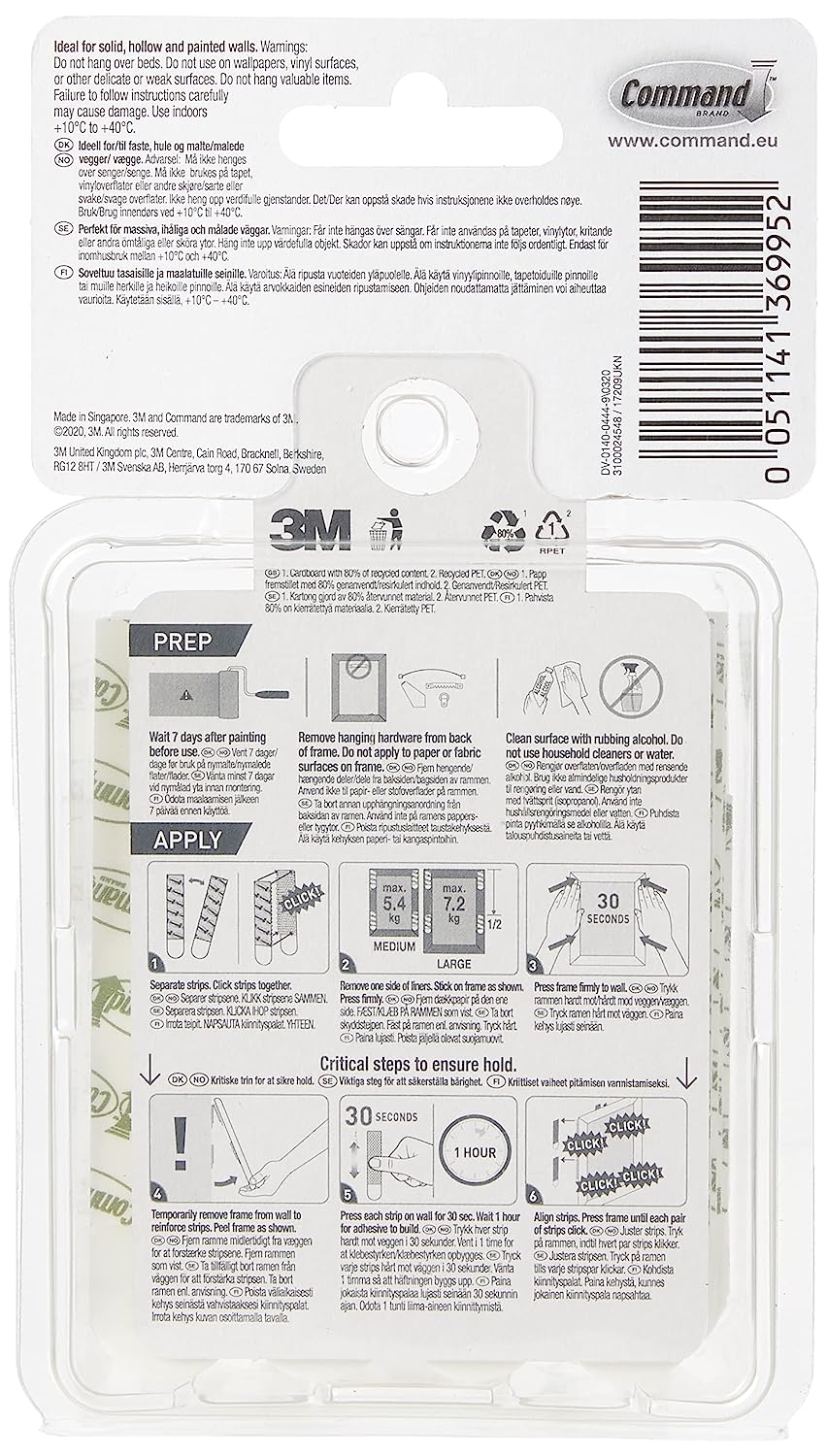 3M Picture Hanging Strips Medium/Large 8 Med Strips, 16 Lg Strips per Pack (17209-ES) - Image 2